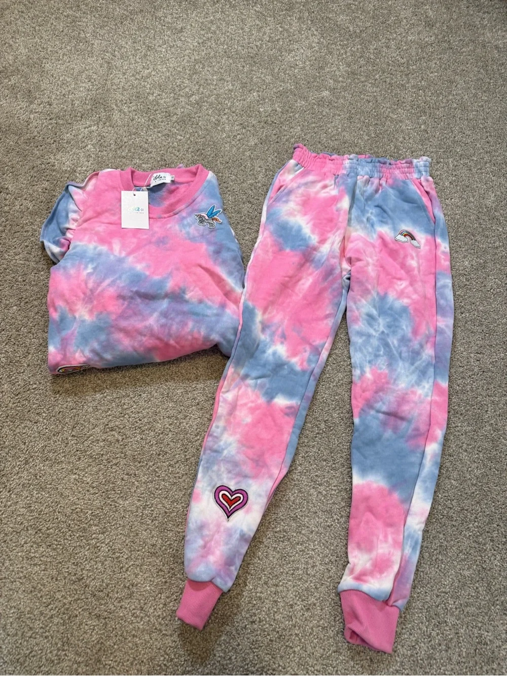 NWT LOLA+ THE BOYS TIE DYE RUFFLE PATCH JOGGER SET‎ 14